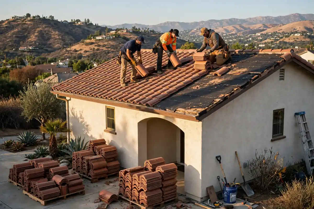 Tile lift and relay work in West Hills, California